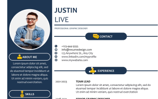 Simple & Modern Navy & White Professional Resume Template