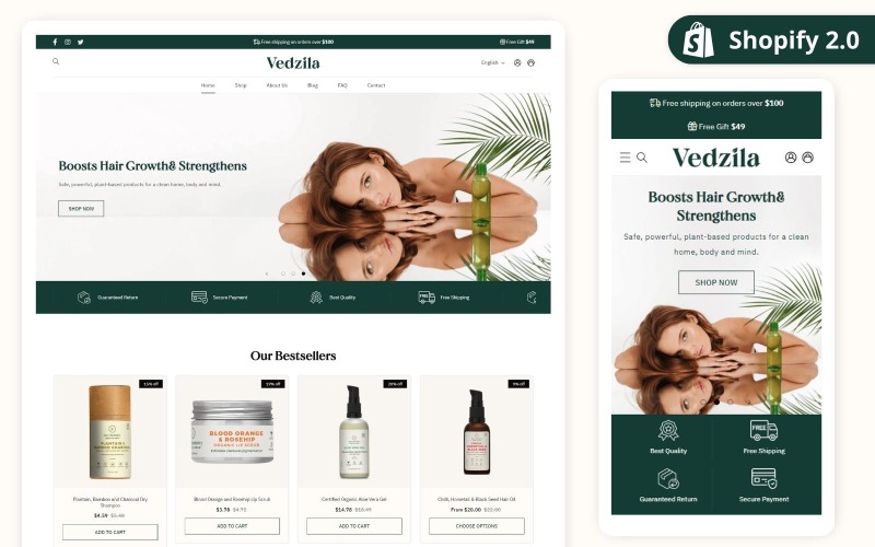 Vedzila - Shopify 2.0 Skincare Theme | Shopify Beauty Theme Shopify Theme