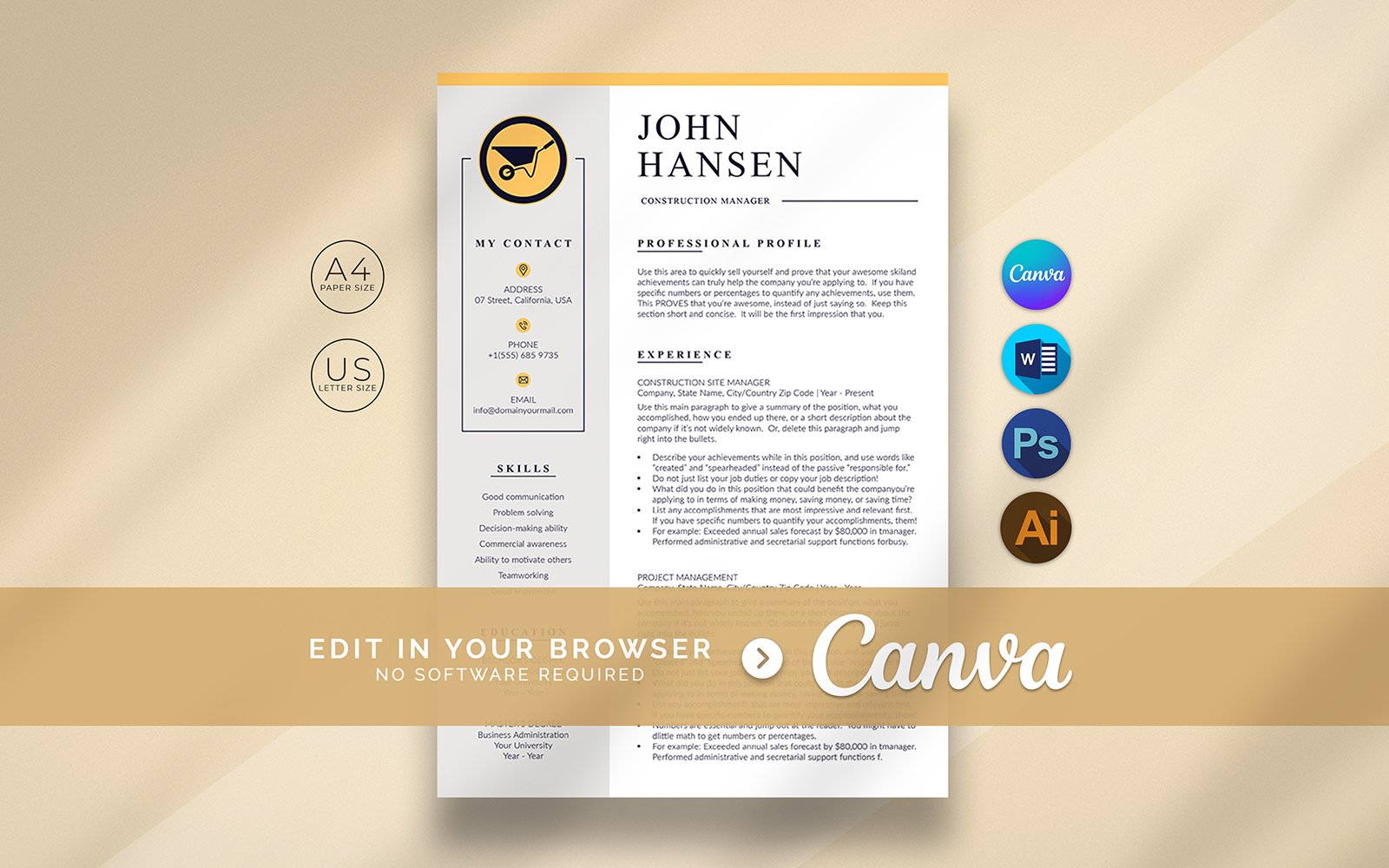 Template #364801 Template Resume Webdesign Template - Logo template Preview