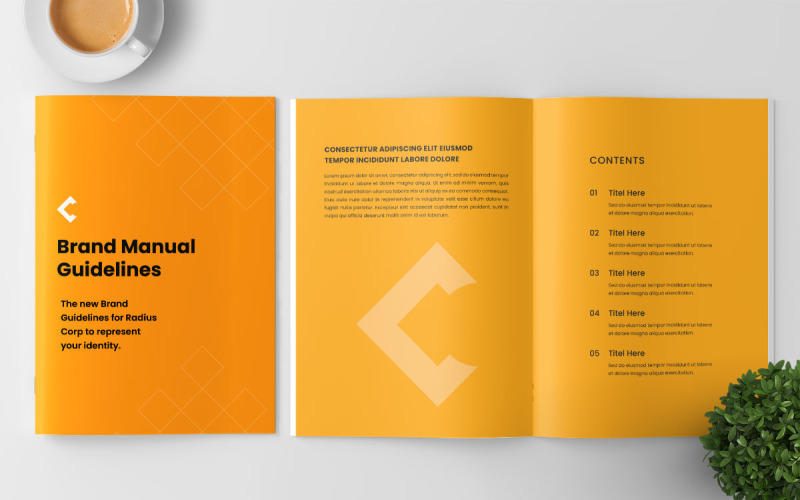 Brand guideline template brand manual presentation layout Magazine Template