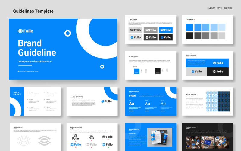 Brand guidelines presentation template or brand identity layout Magazine Template