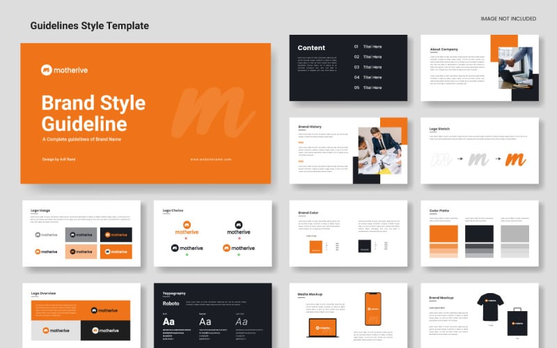 Brand Style guideline template or brand identity presentation layout design Corporate Identity