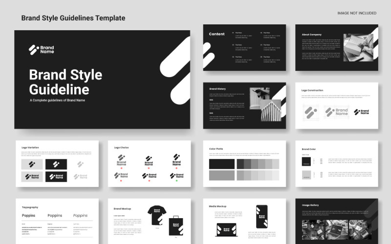 Brand Style guideline template or brand identity presentation layout Corporate Identity