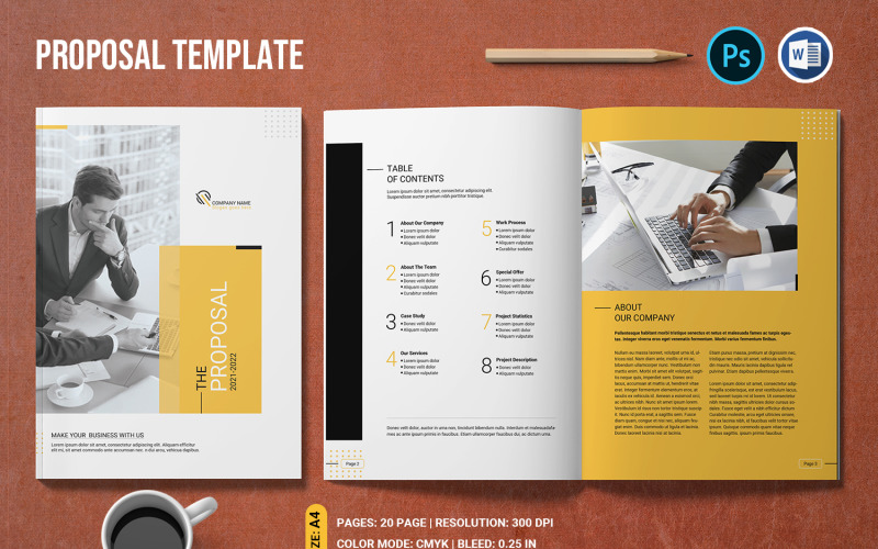 Business Proposal | Project Proposal . Word and Photoshop Template Corporate Identity