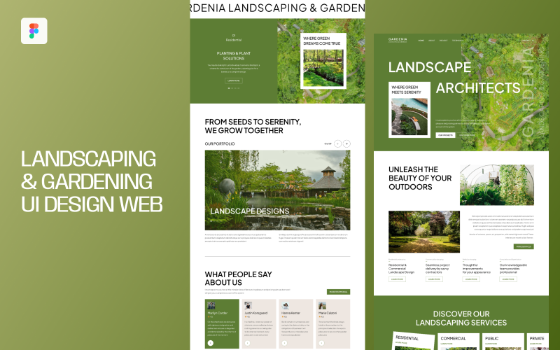 Landscaping & Gardening UI Design Web UI Element