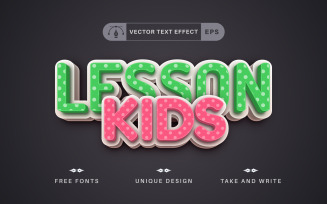 Lesson Kids - Editable Text Effect, Font Style