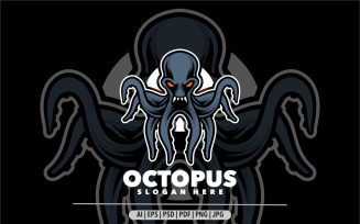 Octopus monster mascot logo design for sport