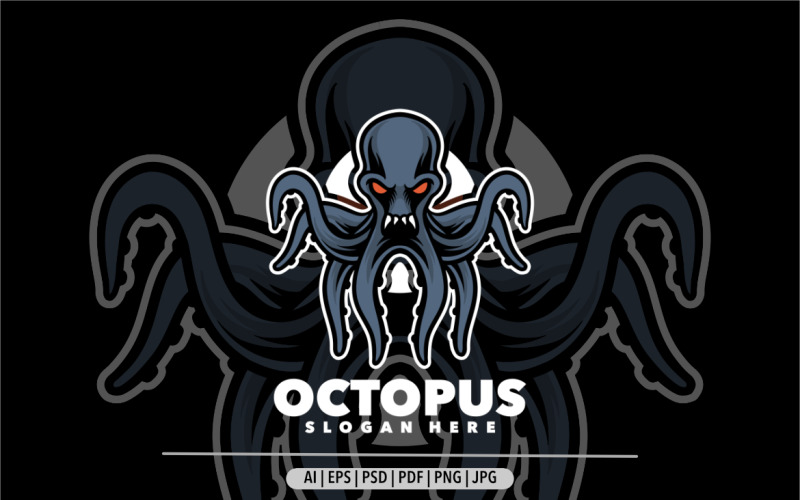 Octopus monster mascot logo design for sport Logo Template