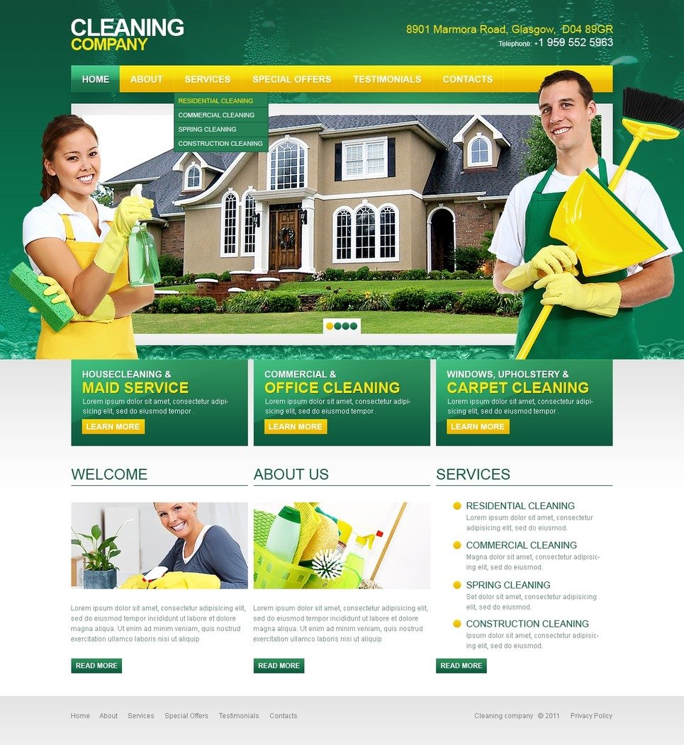 Cleaning Website Template #36572