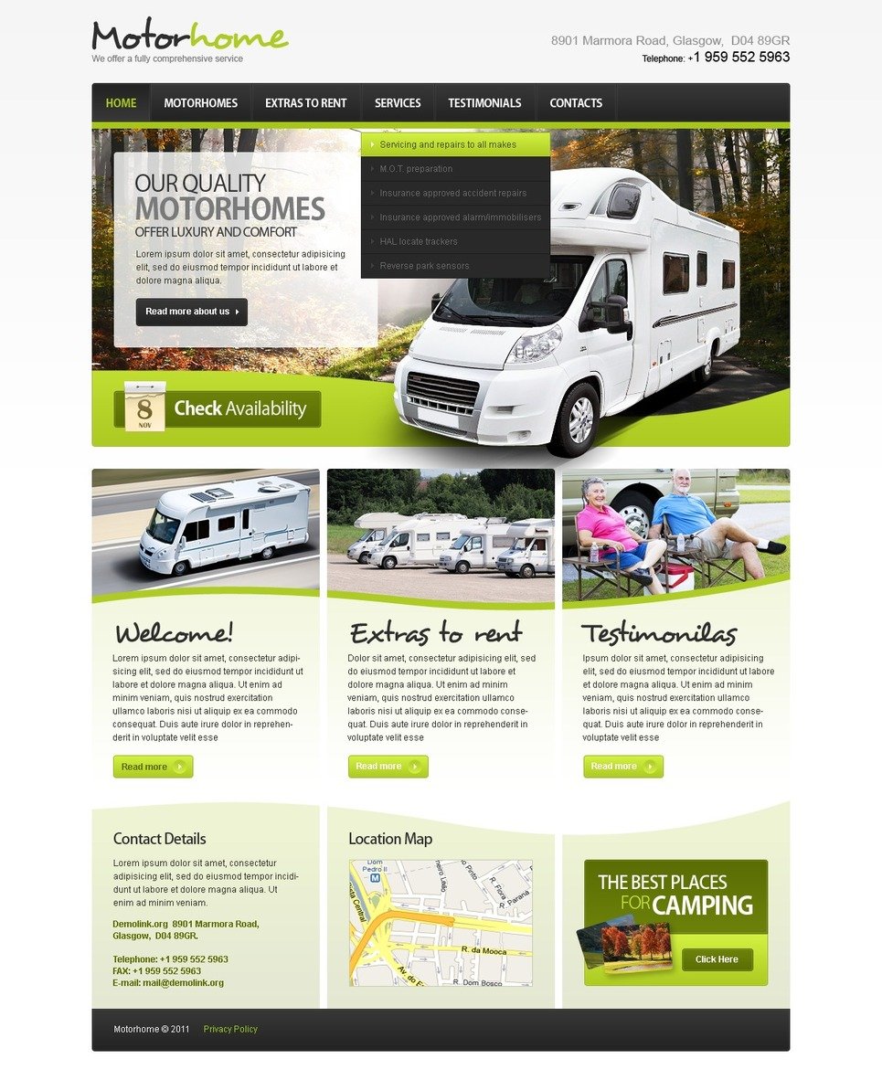 Camping Website Template #36594