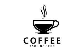 Coffee drink template logo vector v6
