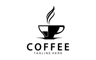 Coffee drink template logo vector v8