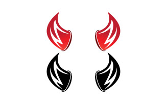 Devil horn red template logo v10