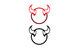 Devil horn red template logo v27