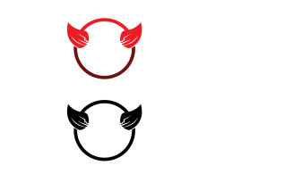 Devil horn red template logo v41