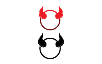 Devil horn red template logo v46