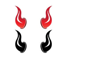 Devil horn red template logo v9