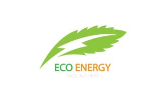 Green eco leaf template vector logo v7