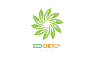 Green eco leaf template vector logo v23