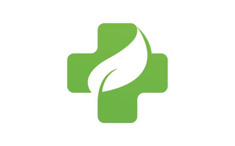 Hospital nature leaf health logo template v14 Logo Template
