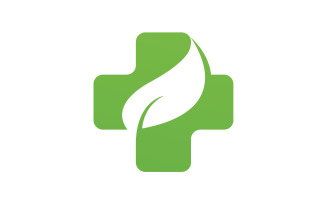Hospital nature leaf health logo template v14
