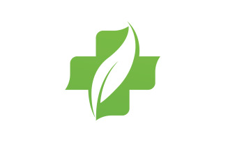 Hospital nature leaf health logo template v2