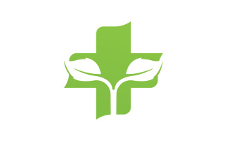 Hospital nature leaf health logo template v7