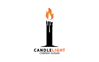Candle light icon logo vcetor template v15