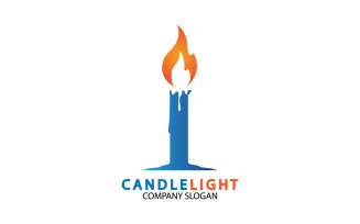 Candle light icon logo vcetor template v18
