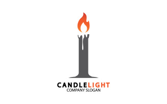 Candle light icon logo vcetor template v25