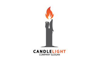 Candle light icon logo vcetor template v27
