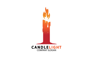 Candle light icon logo vcetor template v2