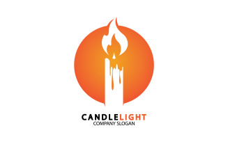 Candle light icon logo vcetor template v33