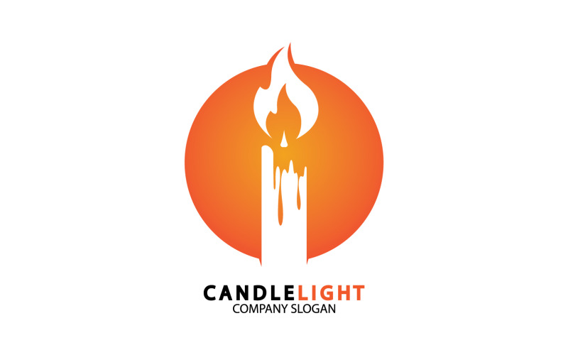 Candle light icon logo vcetor template v33 Logo Template