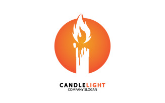 Candle light icon logo vcetor template v37
