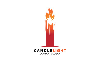 Candle light icon logo vcetor template v3
