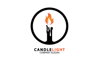 Candle light icon logo vcetor template v42