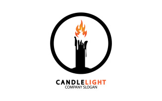 Candle light icon logo vcetor template v43