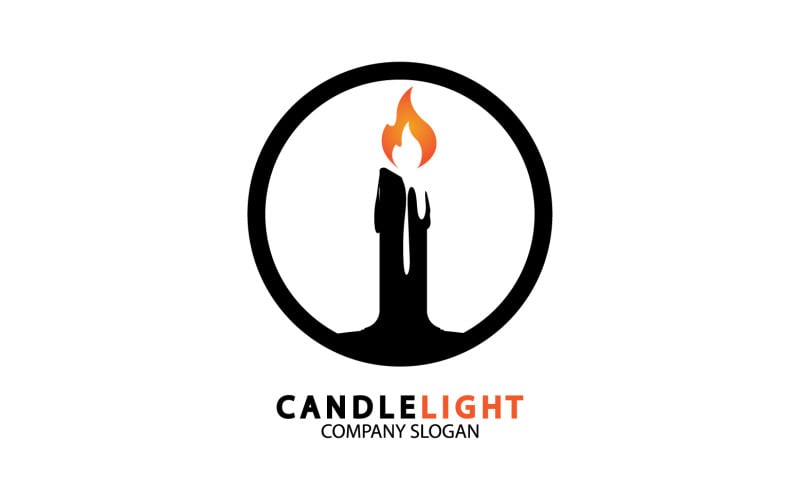 Candle light icon logo vcetor template v44 Logo Template