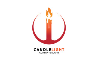 Candle light icon logo vcetor template v47