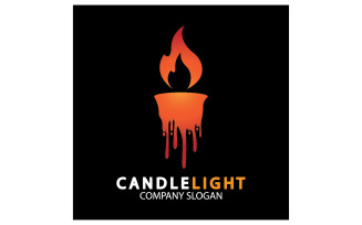 Candle light icon logo vcetor template v58