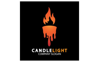 Candle light icon logo vcetor template v59
