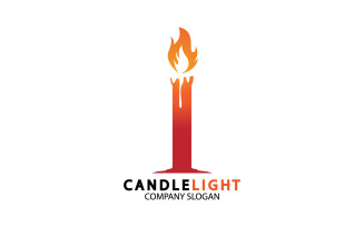 Candle light icon logo vcetor template v7