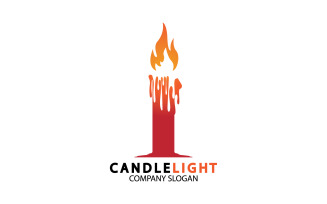 Candle light icon logo vcetor template v8