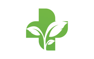 Hospital nature leaf health logo template v13
