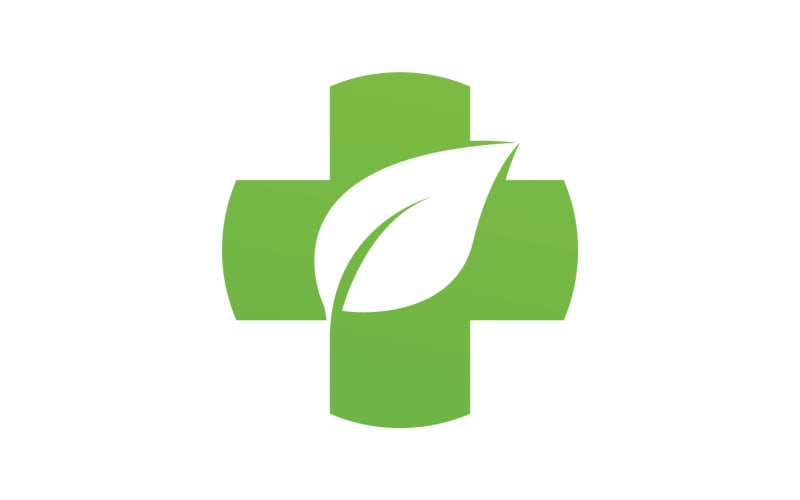 Hospital nature leaf health logo template v15 Logo Template