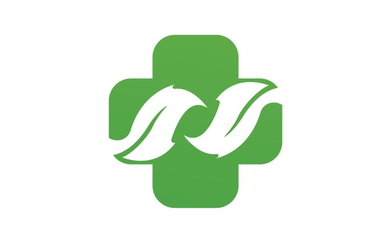 Hospital nature leaf health logo template v19 Logo Template