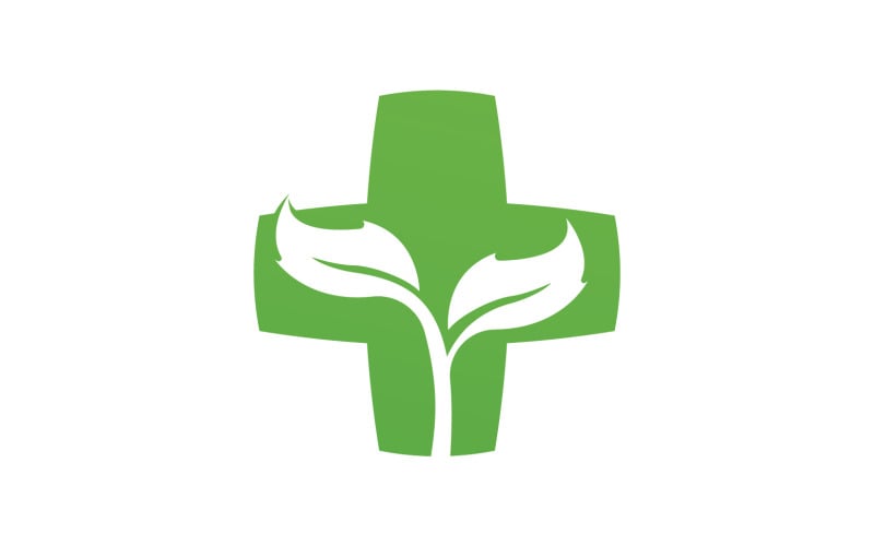 Hospital nature leaf health logo template v23 Logo Template