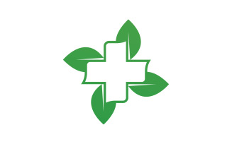 Hospital nature leaf health logo template v26