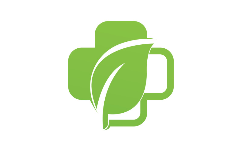 Hospital nature leaf health logo template v6 Logo Template